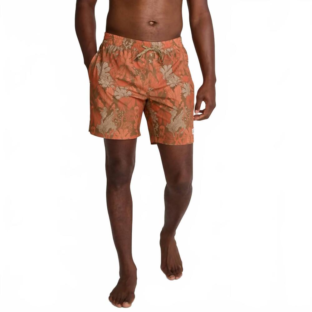NEW HOWLER BROTHERS deep set boardshorts in reef madness: tangerine